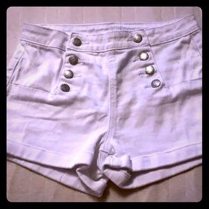 High waisted cute white shorts!